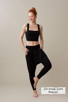 Yoga Pantolon -Organik Pamuk Unisex | Siyah