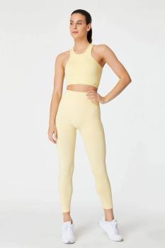 Palmi Melanj Desenli Yüksek Bel Tayt Sarı - M Beden