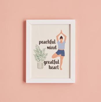 Yoga Greatful Çerçeve Beyaz