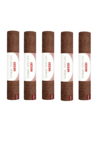 Doğal Jüt Kaplama Bordo Yoga Mat -5 Adet