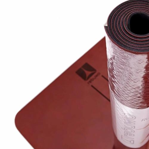 Çift Çizgi Tasarımlı 5mm Kauçuk Yoga Pilates Mat Bordo