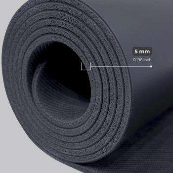 Çift Çizgi Tasarımlı 5mm Kauçuk Yoga Pilates Mat Siyah-Teşhir Ürünü