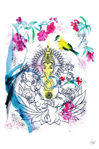 Çerçeveli Poster Ganesha - Workshopix Destek