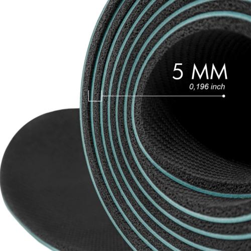 Hizalama Tasarım 5mm Kauçuk Mat Kaydırmaz Yoga Pilates Mat Mavi