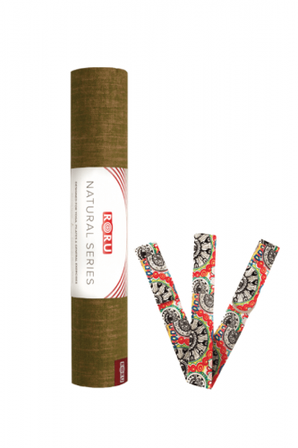 Doğal Jüt Kaplama Yeşil Yoga Mat