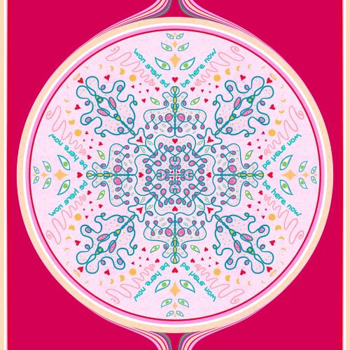 Mandala Series 4.1 mm Be Here Now Doğal Kauçuk Kaydırmaz Yoga Matı