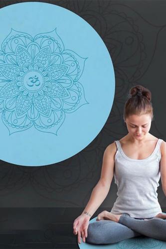 Kaydırmaz Meditasyon Matı - Mandala Mavi