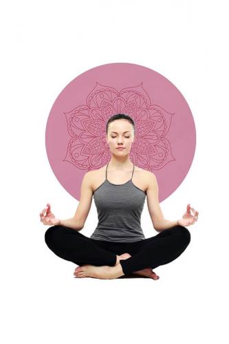 Kaydırmaz Meditasyon Matı - Mandala Pembe