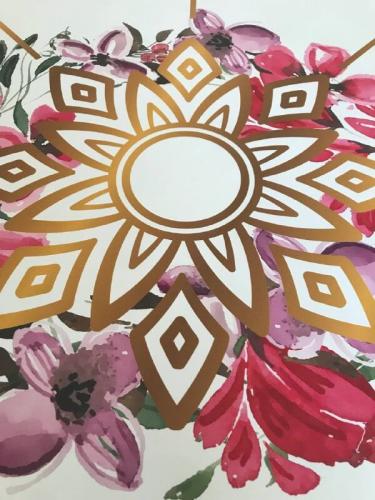 Sun Series Kaydırmaz 5mm Yoga Matı- Printed Flower