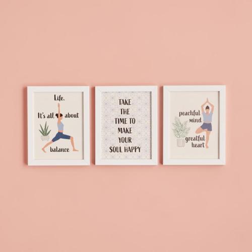 Yoga Greatful Çerçeve Beyaz